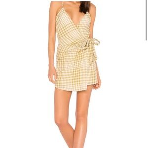 Free People White and Green Wrap Sundress